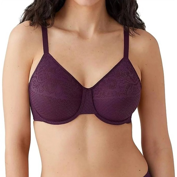 Wacoal Visual Effects Unlined Underwire Minimizer Bra Plum Size 40D 40 D - Picture 1 of 3